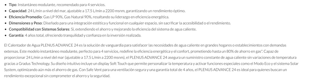 Calentador instantaneo COXDPI-07 (LP) de 7 lts/min marca Calorex