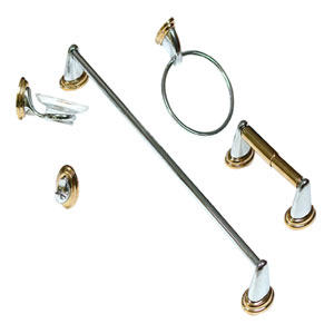 Juego de accesorios cromado marca Rugo código JE94C