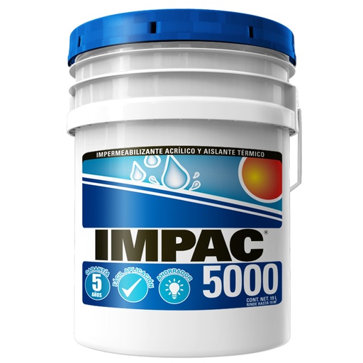 [VCIIM05BL1] Impac 5000 impermeabilizante acrílico blanco (5 años.) cubeta 19 lts. marca impac código VCIIM05BL1