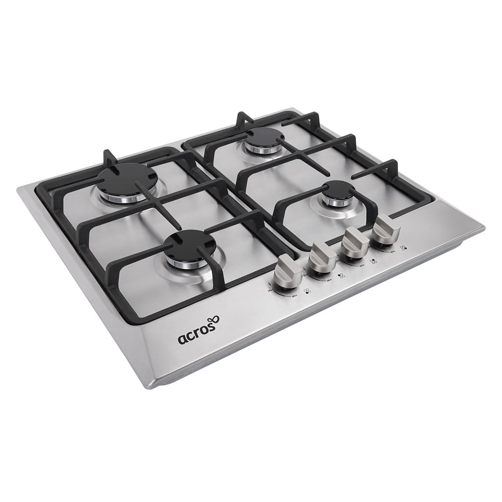 Parrilla empotrable de 60 cm en acero inoxidable 4 quemadores modelo AP2420S marca Acros. Todas las parrillas vienen preparadas para Gas LP. El cambio de espreas es gratuito por parte de Whirlpool