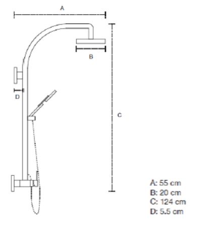 Regadera de masaje incluye regadera monomando y telefono marca Castel modelo 75.2340C