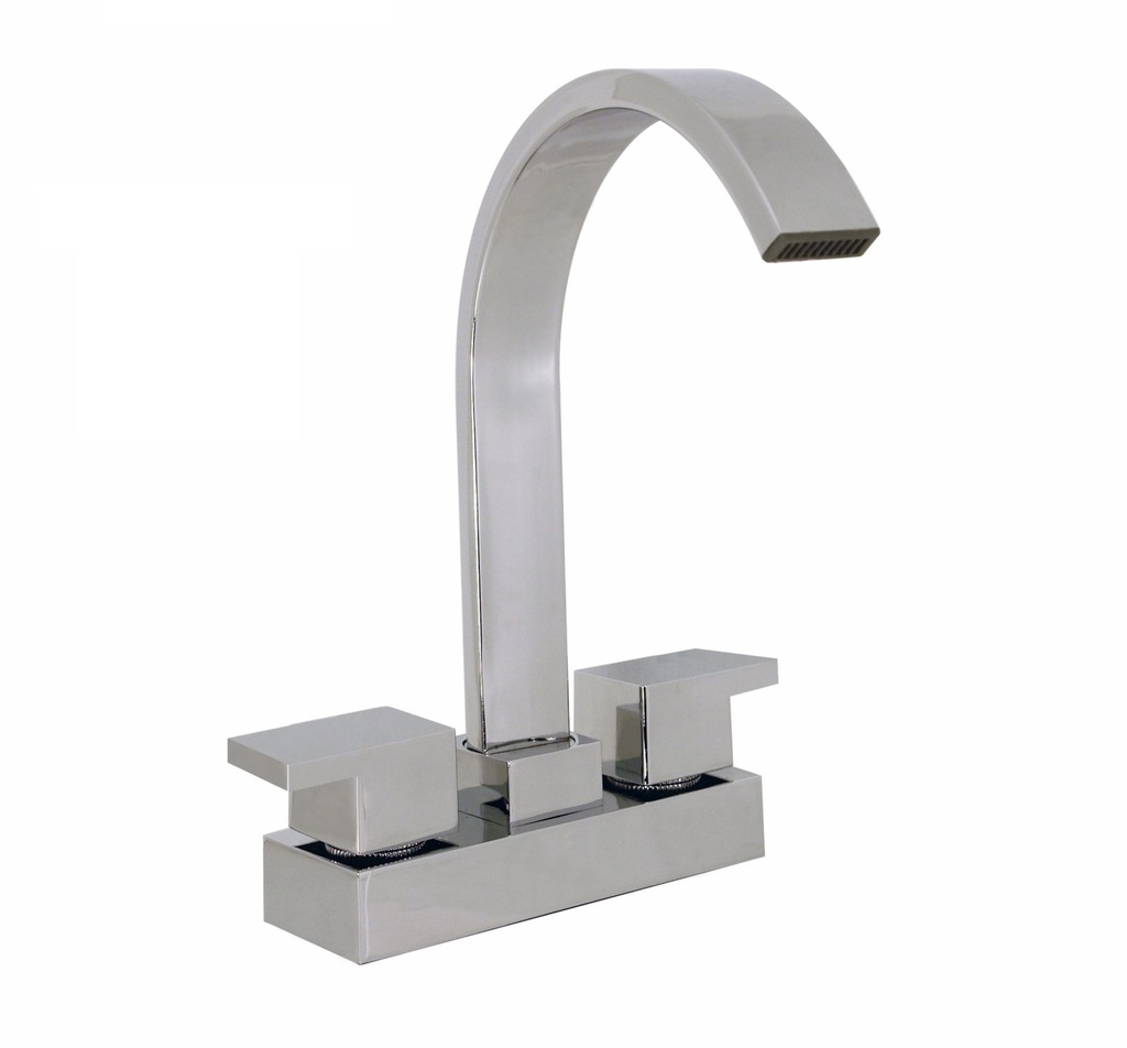 Mezcladora min.4" pico t/bar abat.c/ceram.90ﾰ a/cromo. m/cuadro marca Rugo código 24ML