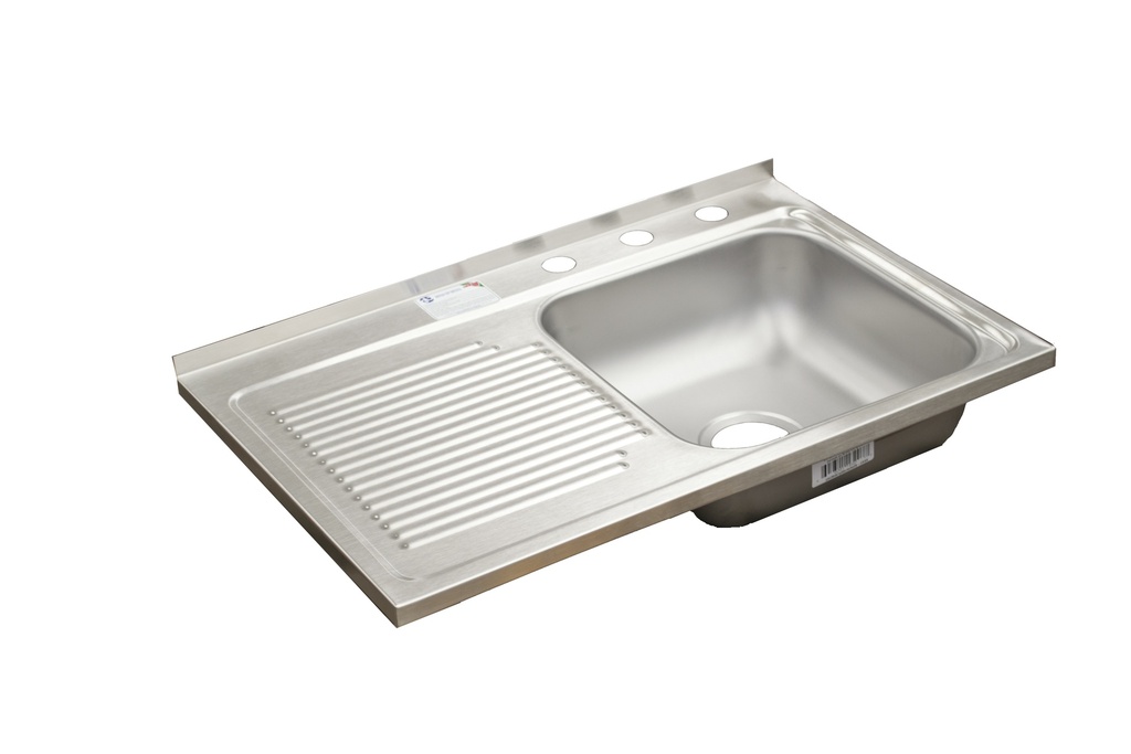 Tarja Mark de sobreponer escurridero izquierdo75x48x14 cm calibre 24 con CR marca EB Técnica modelo MCM-401 CR