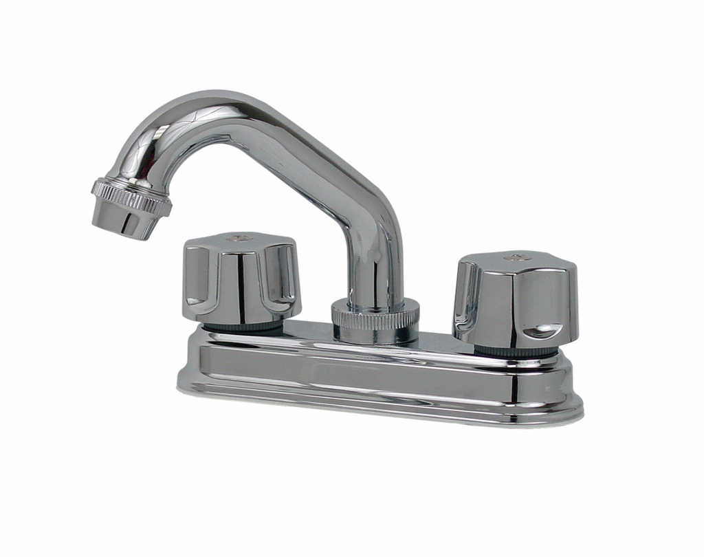 Mezcladora para lavabo con cubierta de latón marca Rugo código 24CT