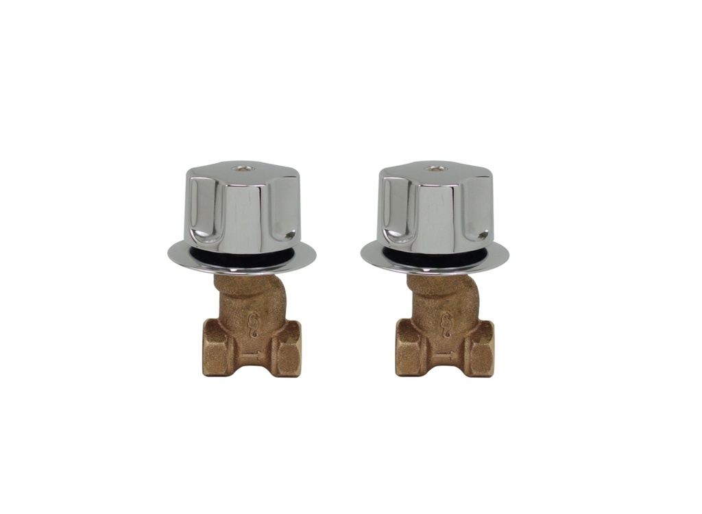 Juego de llaves para regadera empotrar compacta roscable marca Rugo código 32I