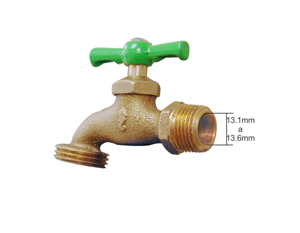 llave c/rosca p/manguera 13mm marca Rugo código 2IVV