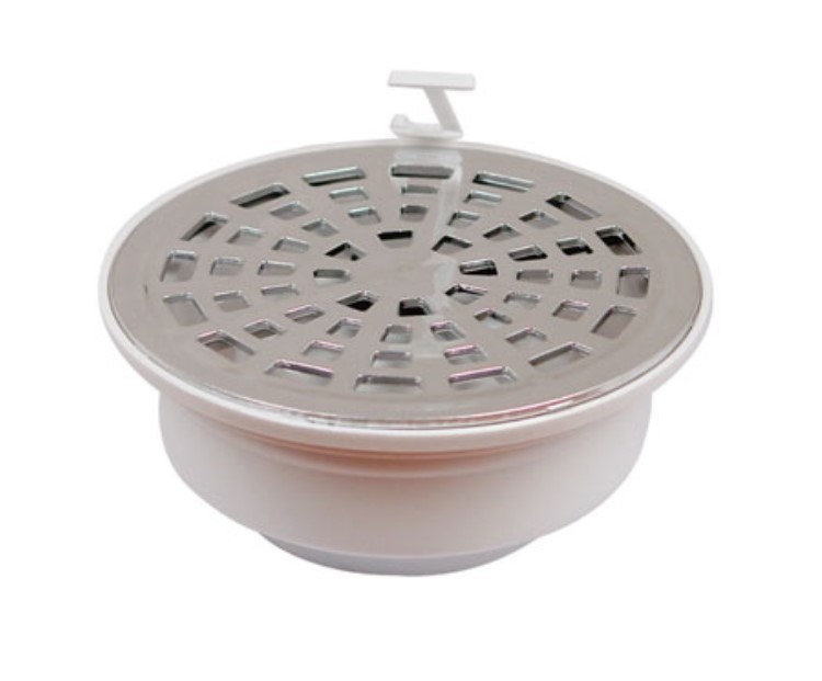 Resumidero redondo con rejilla cromada para tubo de 2 a 4&#34; marca Rugo código 47PRC