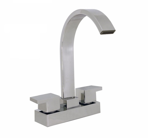 [24ML] Mezcladora min.4" pico t/bar abat.c/ceram.90ﾰ a/cromo. m/cuadro marca Rugo código 24ML