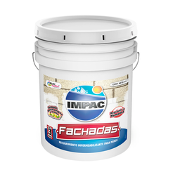[VCIIF03BL1] Impac fachadas 3 años recubrimiento acrílico elastomérico para impermeabilizar muros, cubeta 19 lts. marca impac código VCIIF03BL1