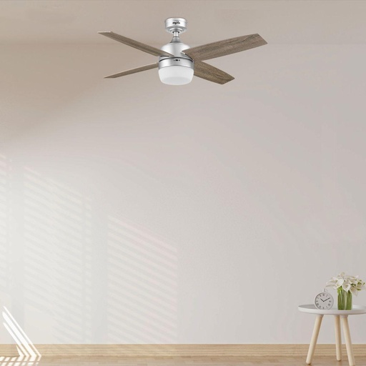 [52202] Ventilador Bela led 44" 1 luz (18w) c/ control remoto color niquel coolfan marca Estevez código 52202