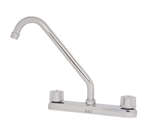 [8IE] Mezcladora para fregadero al piso con chapetón maneral ABS acabado cromo marca Rugo código 8IE