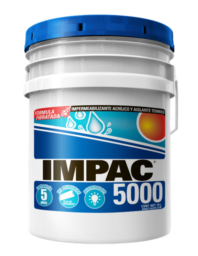 [VCIIM05BL1N] Impac 5000 N fibratado impermeabilizante acrílico blanco - fibratado (5 años.) cubeta 19 lts. marca impac código VCIIM05BL1N